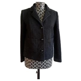 Chanel Uniform Jacket Black Dark Blue Other
