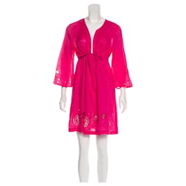 Diane Von Furstenberg-DvF Kleio linen dress-Pink
