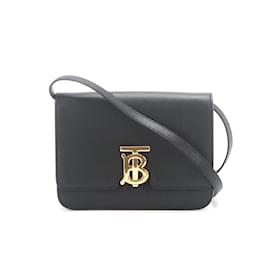 Burberry-Burberry Leather TB Crossbody Bag Leather Crossbody Bag in Good condition-Black