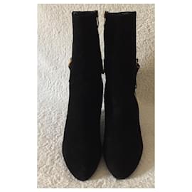 Sergio Rossi-Black slim ankle boots-Black