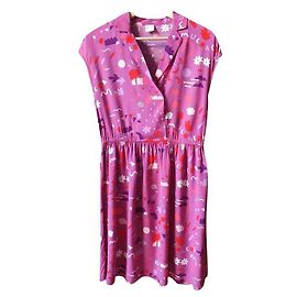 Robe imprimée Des Petits Hauts en viscose violette fuchsia Violet Fuschia