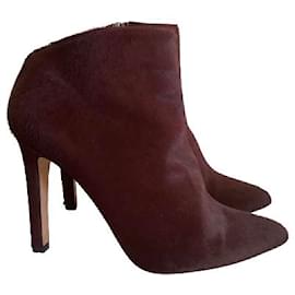 Pura Lopez-Pura Lopez pony-style calf leather boots-Dark red