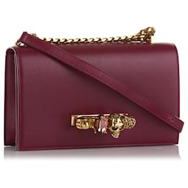 Alexander Mcqueen-Alexander McQueen Red Skull 4Ring Bag-Red