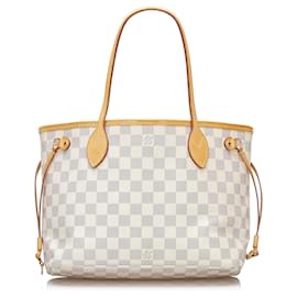 Louis Vuitton-Louis Vuitton White Damier Azur Neverfull PM-Blanc