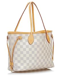 Louis Vuitton-Louis Vuitton White Damier Azur Neverfull PM-Blanc