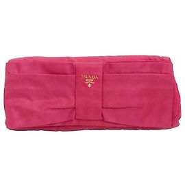 Bolso de mano rosa con lazo Tessuto de Fiocco de Prada Rosa