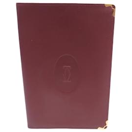 Cartier-COUVERTURE  D'AGENDA MUST DE CARTIER EN CUIR BORDEAUX LEATHER DIARY HOLDER-Bordeaux