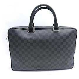Louis Vuitton-NEW LOUIS VUITTON BRIEFCASE BUSINESS MM DAMIER GRAPHITE BAG-Grey