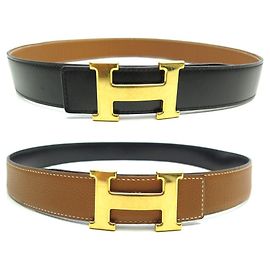 Hermès CEINTURE HERMES BOUCLE H 32MM TAILLE 78 CUIR REVERSIBLE BOX & TOGO BELT Autre
