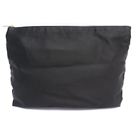 Céline-CELINE POCHETTE TRIO SATIN BLACK NEW BLACK POUCH HAND BAG-Black