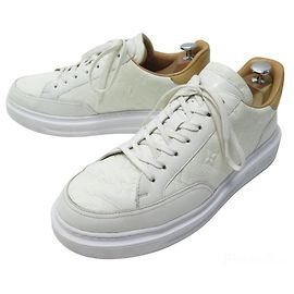 TÊNIS LOUIS VUITTON BEVERLY HILLS 8 42 MONOGRAMA DE PEGADA DE COURO Branco