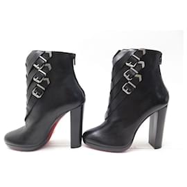 Christian Louboutin-NEW CHRISTIAN LOUBOUTIN TROOP BOOTS SHOES 39 BLACK LEATHER BOOTS-Black