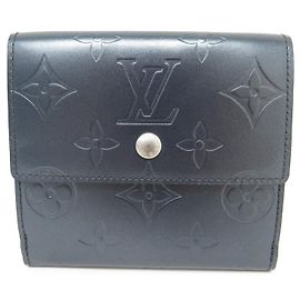 CARTERA LOUIS VUITTON LUDLOW DE PIEL MONOGRAM MATE CARTERA DE CUERO AZUL Azul marino