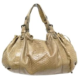 Gerard Darel Handbag 24 HOURS IN BEIGE PYTHON LEATHER HAND BAG Beige
