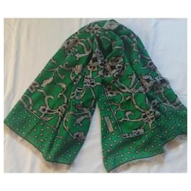 Givenchy-Silk scarves-Black,Beige,Green
