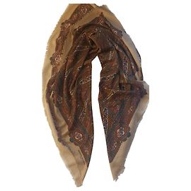 Autre Marque Lenço de seda e lã BELLOGGIA DE CARON 135x135 cm Multicor