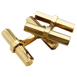 Cartier-Cartier cufflinks in yellow gold, steel, onyx and aventurine.-Other