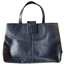 Givenchy-Bolsa tote média vintage azul-Azul escuro