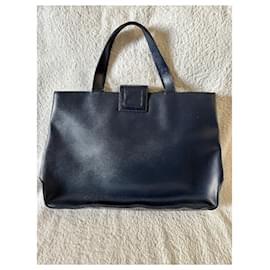 Givenchy-Bolsa tote média vintage azul-Azul escuro