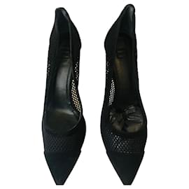 Autre Marque-Mesh and leather pumps 8 by Yoox-Black