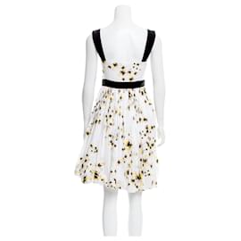 Diane Von Furstenberg-DvF Carson Hummel Vintage-Kleid-Schwarz,Weiß,Gelb