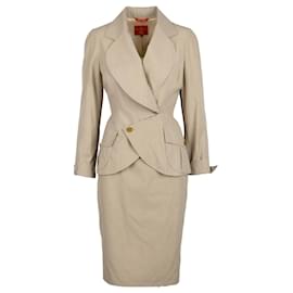 Vivienne Westwood-Vivienne Westwood Set aus beigefarbenem Rock und Jacke-Braun,Beige