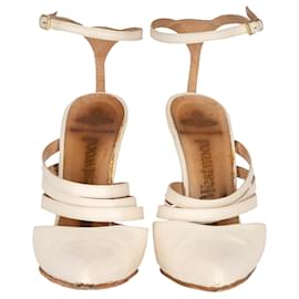 Vivienne Westwood-Vivienne Westwood Sling Back Heels with Straps-White,Cream
