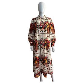 Tory Burch vestido de algodón con bordado inglés Multicolor