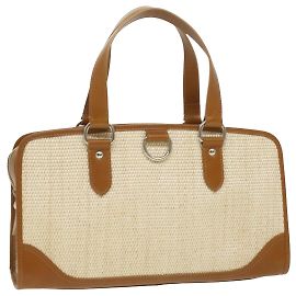 BURBERRY Sac à main cuir paille Beige Auth ro931 Beige
