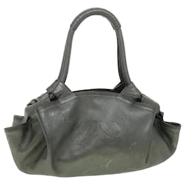 Loewe-LOEWE Hand Bag Leather Gray Auth am3968-Grey