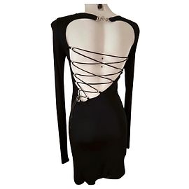 Robe Philipp Plein noire en polyester Noir