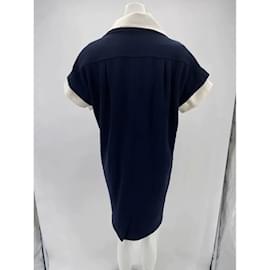 Chanel-CHANEL  Dresses T.fr 40 silk-Navy blue