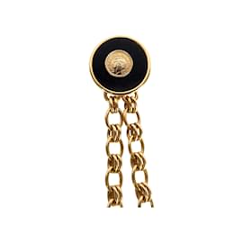 Chanel-Broche Chanel Vintage com Corrente-Dourado