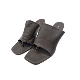 Autre Marque-GIA COUTURE Pantoletten & Clogs T.EU 37 Rindsleder-Braun