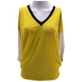 Leetha-Camiseta de punto LEETHA.Cachemira S internacional-Amarillo