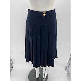 Chanel-CHANEL  Skirts T.fr 40 WOOL-Navy blue