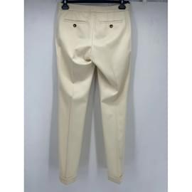 Burberry-BURBERRY  Trousers T.IT 38 WOOL-Cream