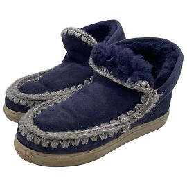 Roland Mouret MOU  Boots T.eu 38 Suede Navy blue
