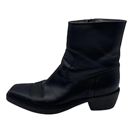 Autre Marque-GIA COUTURE Botins T.eu 38 couro de vaca-Preto