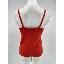 Chanel-CHANEL Tops T.fr 40 caxemira-Vermelho