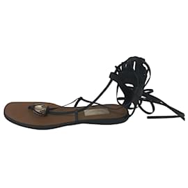 Valentino Garavani-VALENTINO GARAVANI Sandalias T.UE 38.5 cuero-Negro