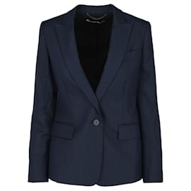 Stella Mc Cartney-Stella McCartney Single-Breasted Flap Pocket Blazer-Blue