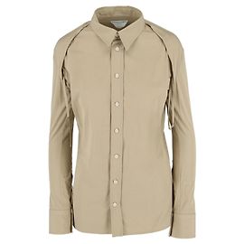 Bottega Veneta Langarmhemd mit Bindedetail Beige