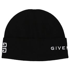 Givenchy Embroidered 4G Logo Wool Beanie Black