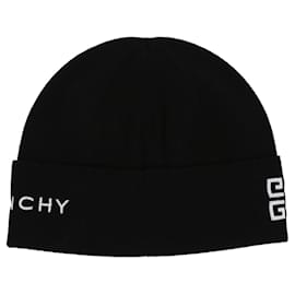 Givenchy-Givenchy Embroidered 4G Logo Wool Beanie-Black