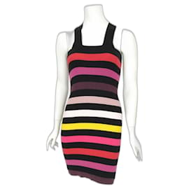 Sonia Rykiel pour H&M-SONIA RYKIEL FOR H&M PIMA WOOL DRESS BAYADERE CROSSED STRAPS TM T 38/40-Multiple colors