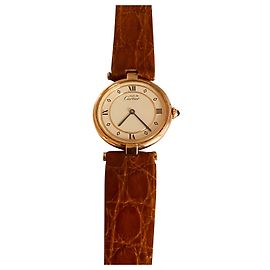 Cartier Vendome Watch Silver Gold Plated Eggshell