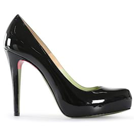 Christian Louboutin-Christian Louboutin Black Patent Leather Rolando Platform Pumps-Black