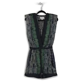 Alexis-Alexis Boho Silky Sleeveless Blue & Green Printed Romper-Multiple colors
