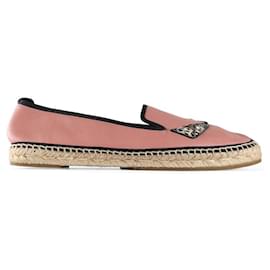 Fendi-Fendi Pink Leather Monster Eye Espadrilles-Pink